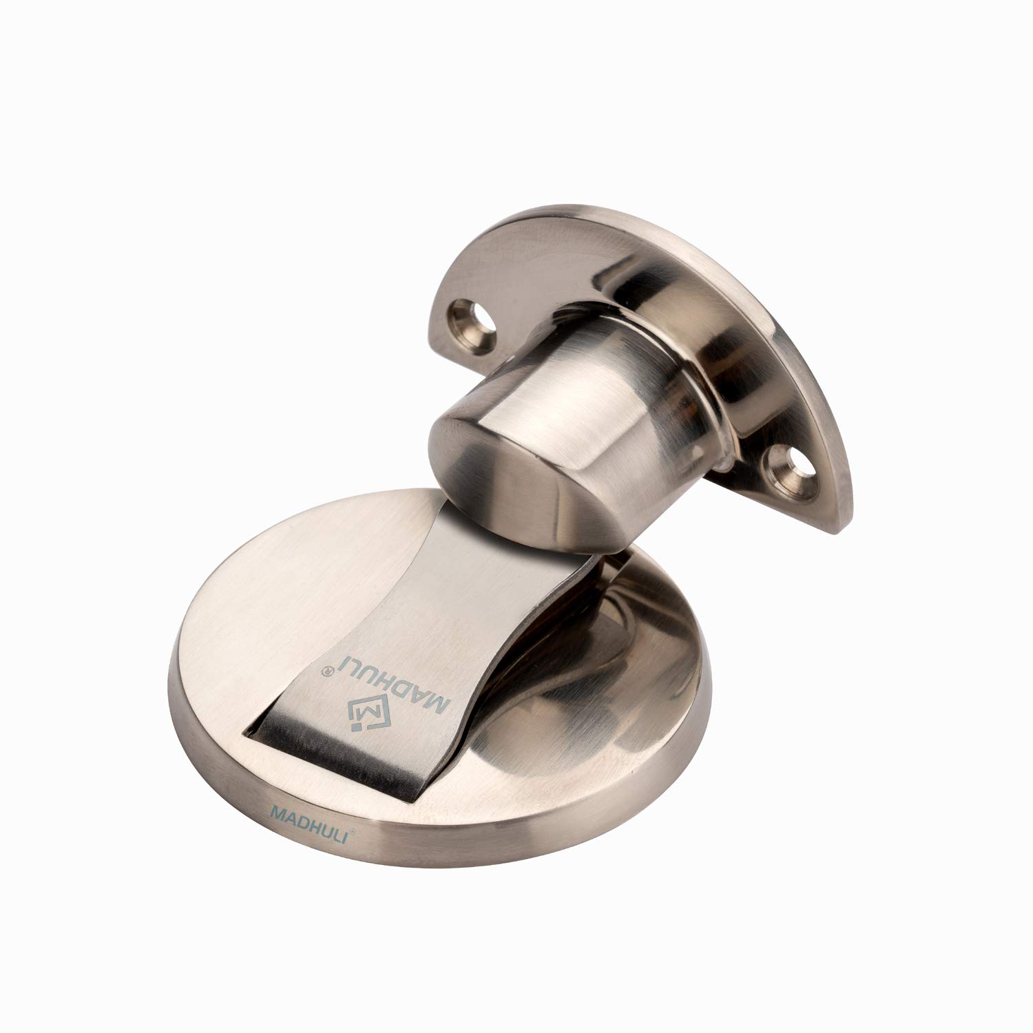 Madhuli Magnetic Door Stopper Solid Metal Stainless Steel Holder Catch Floor Mounted Door Stop Holder, Door Magnet Stopper, Morden Design Heavy Duty Steel Door Stop for Home & Office