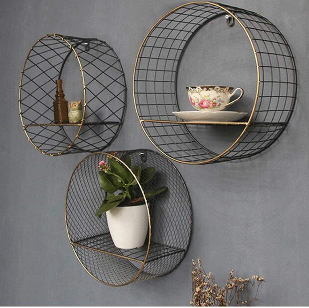 MU Estanterías para el hogar Estanterías Diseño de Alambre de Metal Montado en la Pared Flotante, bastidores 1Pcs