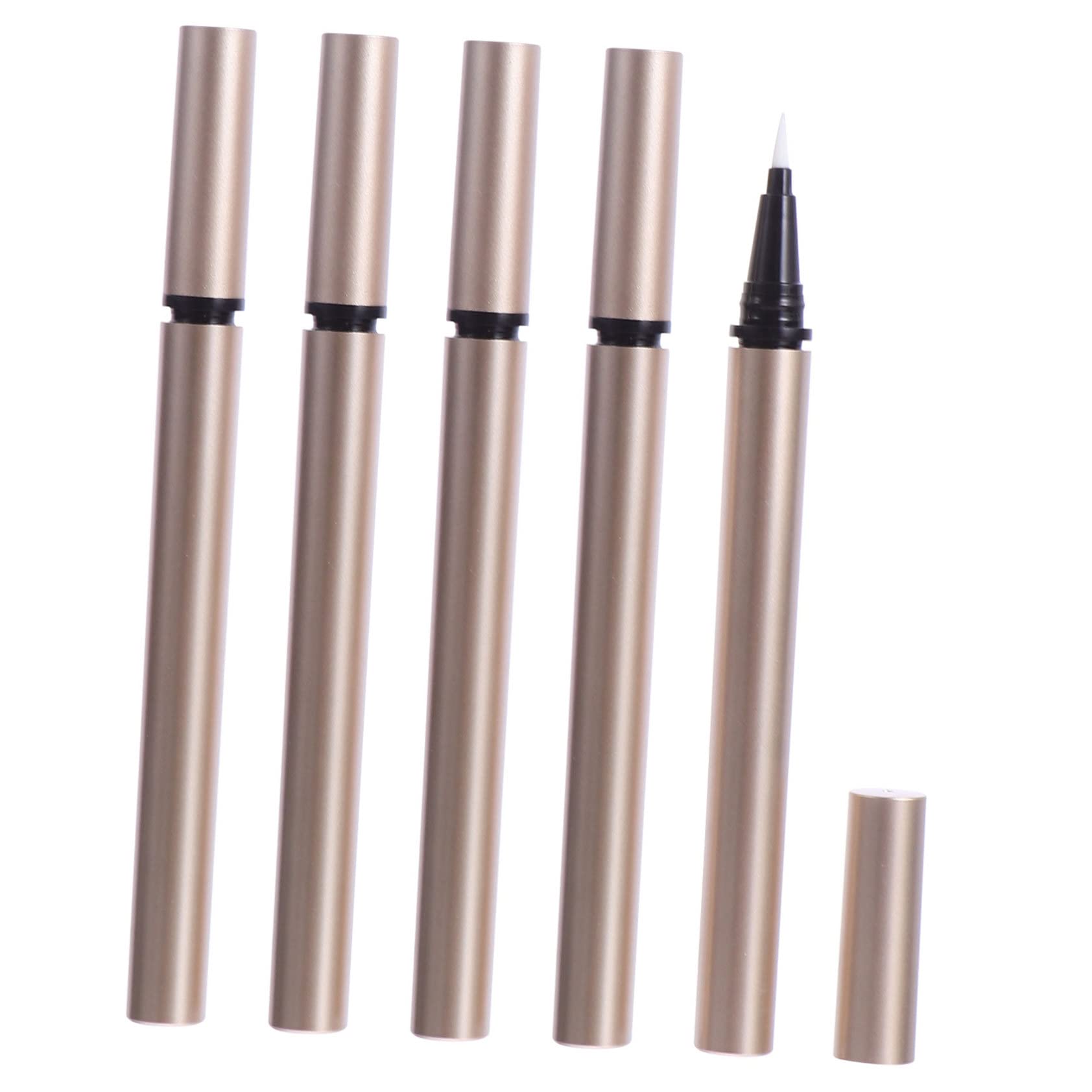 Ipetboom Tubetti Vuoti per Eyeliner Liquido Ricaricabili da 1 Ml, Set da 5 Penne Fai da Te Applicatore a Pennello, Sigillati Ermeticamente per Trucco da Viaggio e Uso Professionale