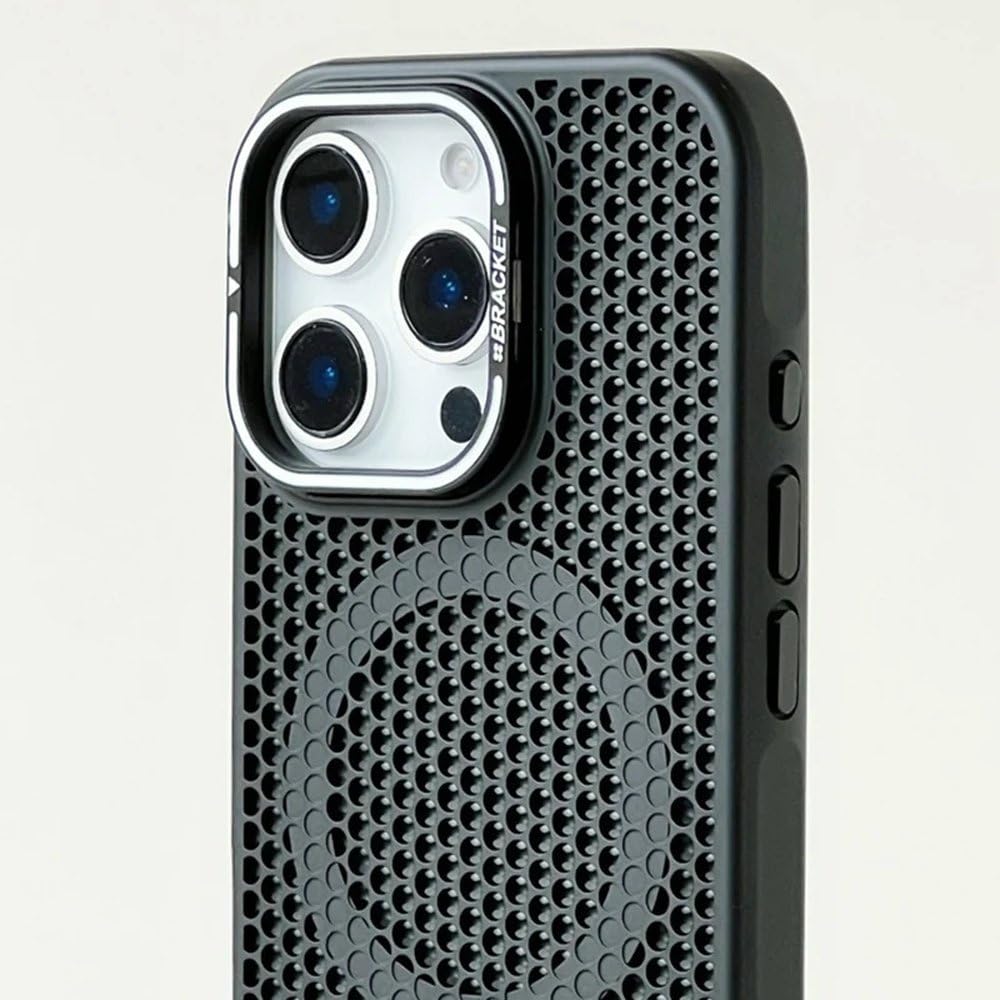 Custodia di raffreddamento a griglia a nido d'ape per iPhone 17 16 15 14 13 12 Pro Max 17air 16plus con supporto per obiettivo in lega e cover per ricarica wireless, rosa, per iPhone 12 Pro