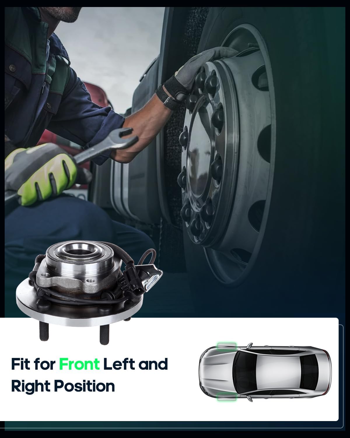 SCITOO 2 x Front Wheel Hub and Bearing Assembly 2008-2011 For Chrysler Town & Country,2008-2011 For Dodge Grand Caravan,2009-2012 For Volkswagen For Routan,W/ABS 5-Lug 515136