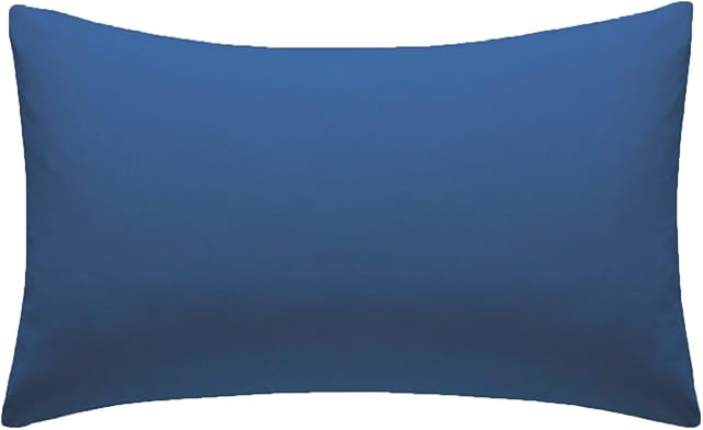 AmigoZone New 2 x Pillow Cases Housewife Plain Cover Polycotton Bedroom Luxury Pair Pack (Mid Blue)
