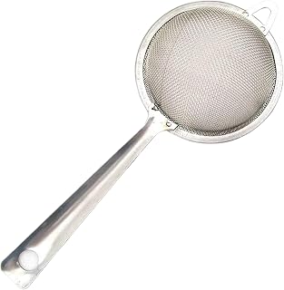 Matcha Strainer, Fine Mesh Strainer, Stainless Steel Matcha Sifter with Long Handle Mesh for Food, Tea, Rice, Oil, Noodles, Fruits, Vegetable, Fine