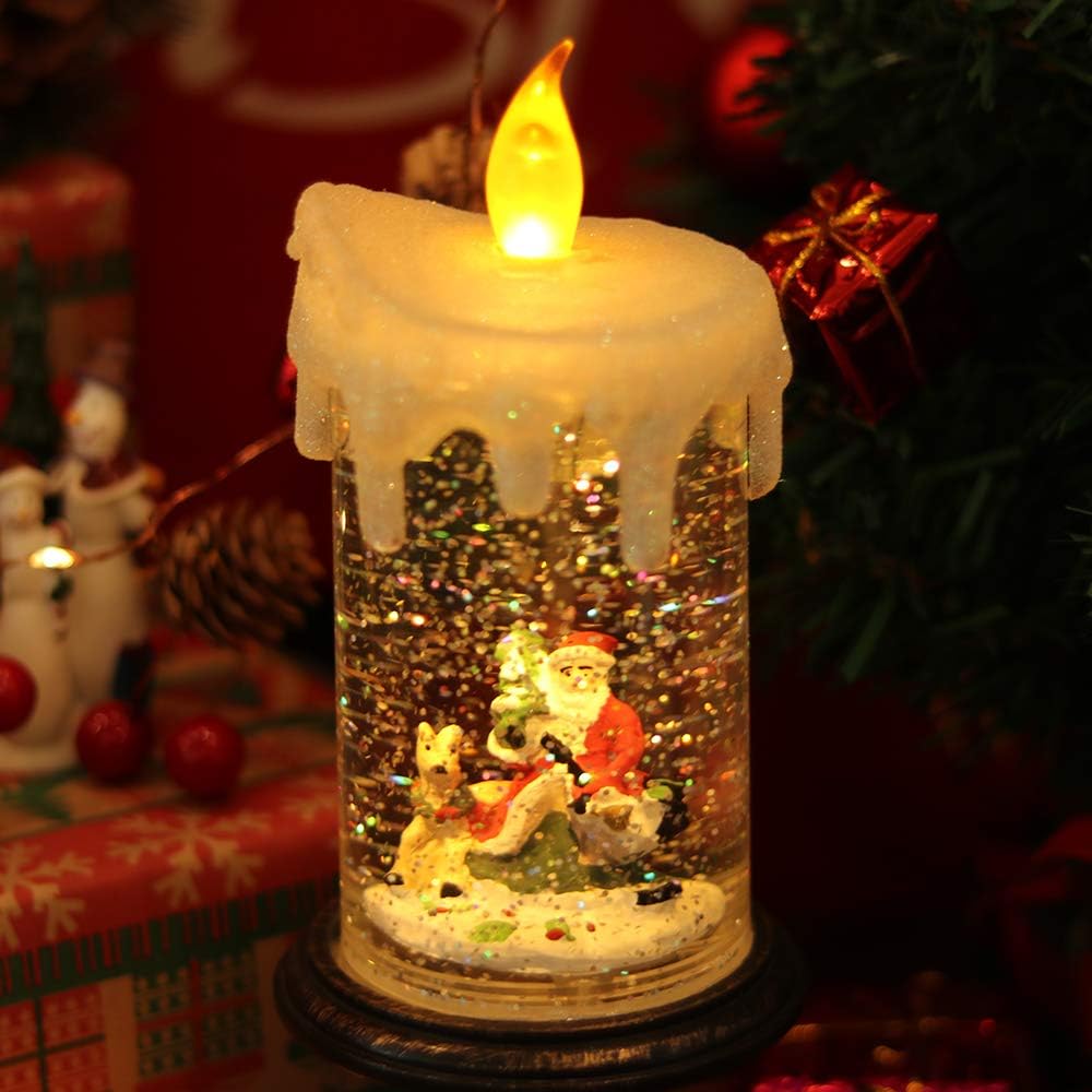 Wondise Christmas Santa Snow Globe with Timer