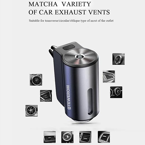 Miniatura 6 de Ambientador inteligente para automóvil, 3 niveles de intensidad ajustable, difusor de aroma recargable, difusor de aroma ajustable, 220 mAh