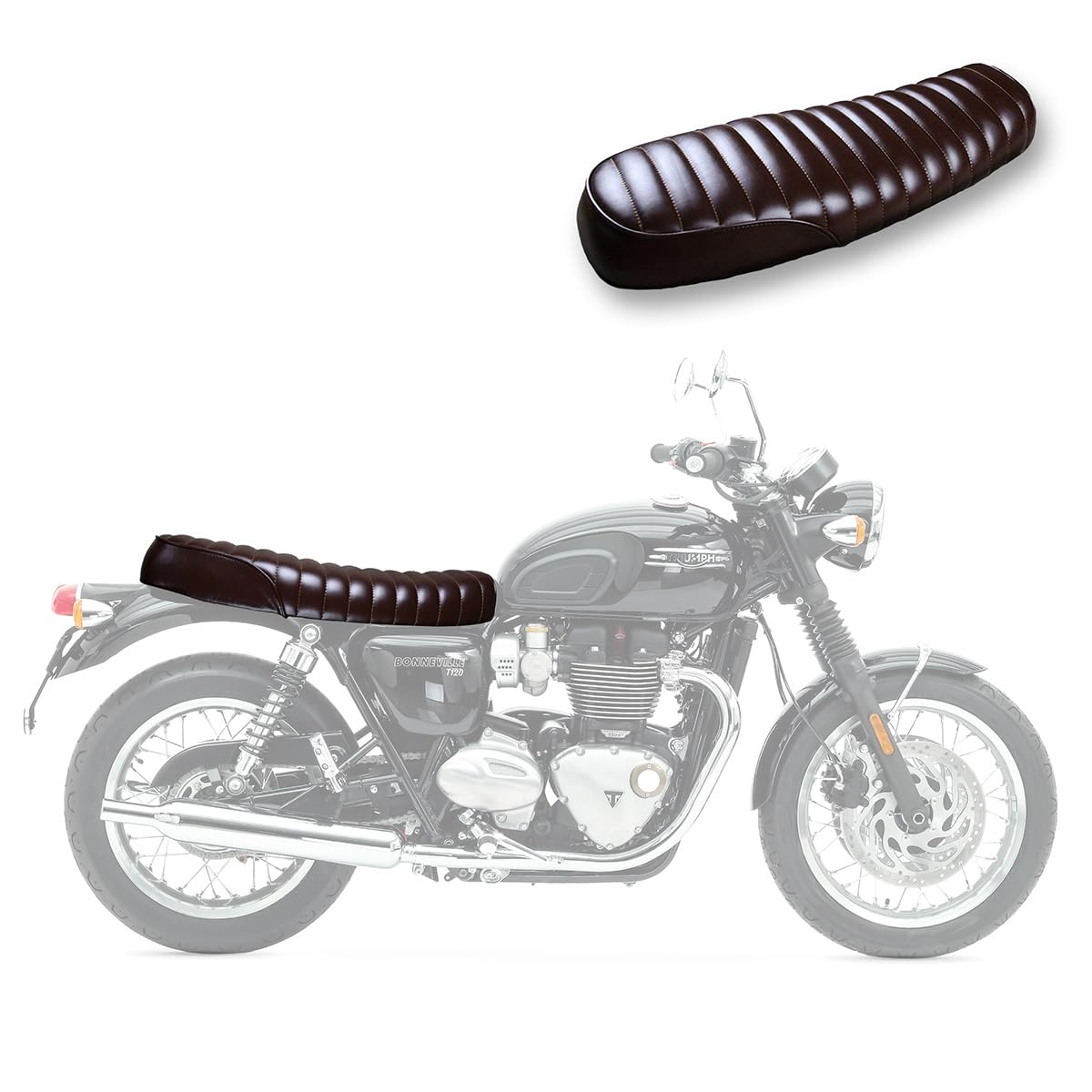 Selle Café-Racer Compatible avec BMW R 100 GS/PD SL4 Flat Brun