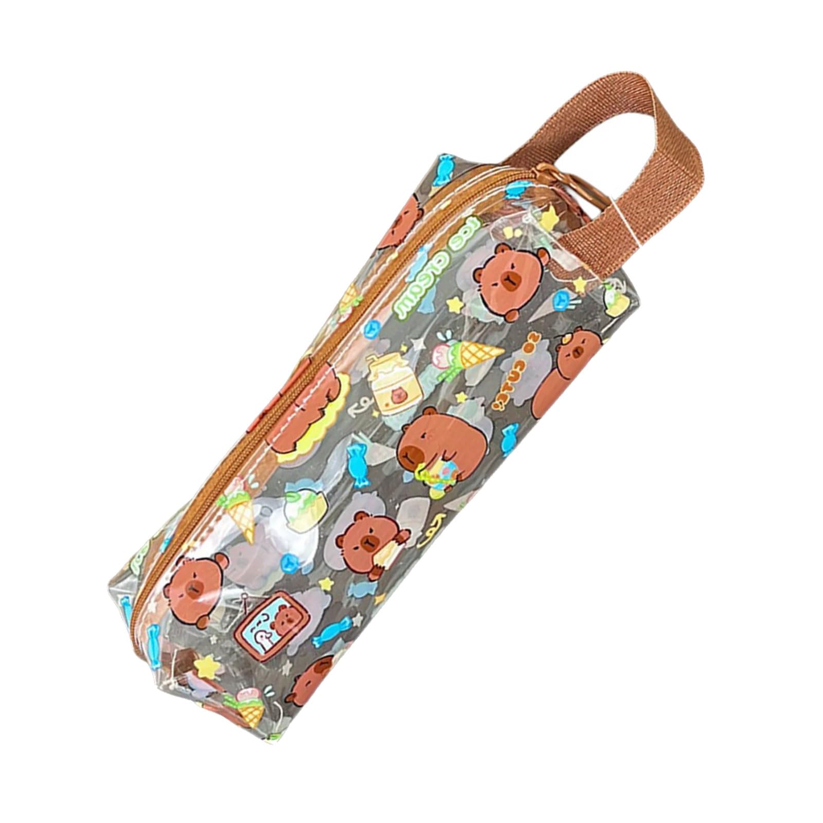 Buxuaaaa Aesthetic Pencil Case Animal Pen Case Simple Pencil Pouches Clear Pen Bag Pouches School Supplies Animal Bag