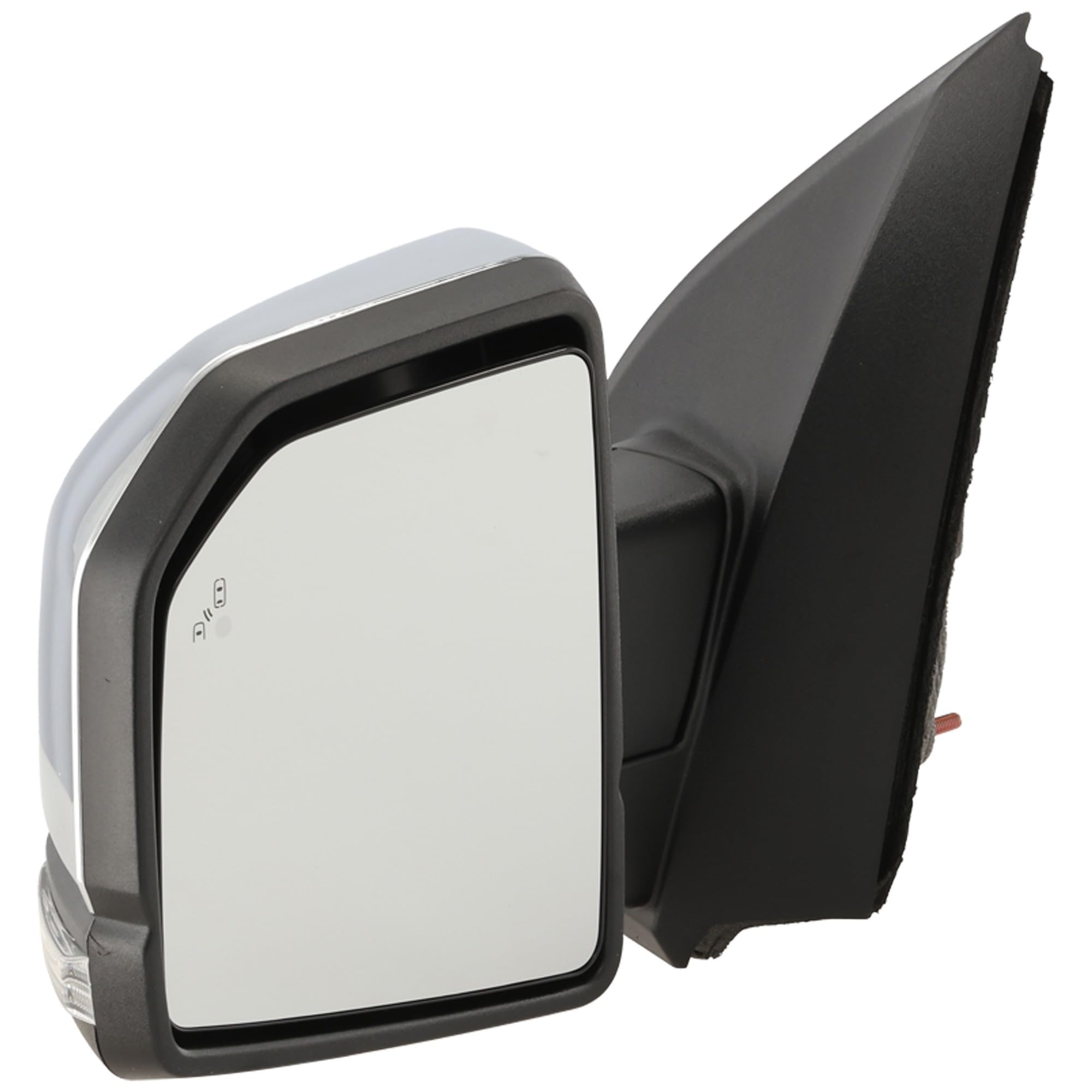Garage-Pro Specchietto sinistro riscaldato per Ford F-150 2015-2018, pieghevole, con luce di segnalazione, monitor punto cieco, lampada di memoria e pozzanghera; senza regolazione automatica cromata