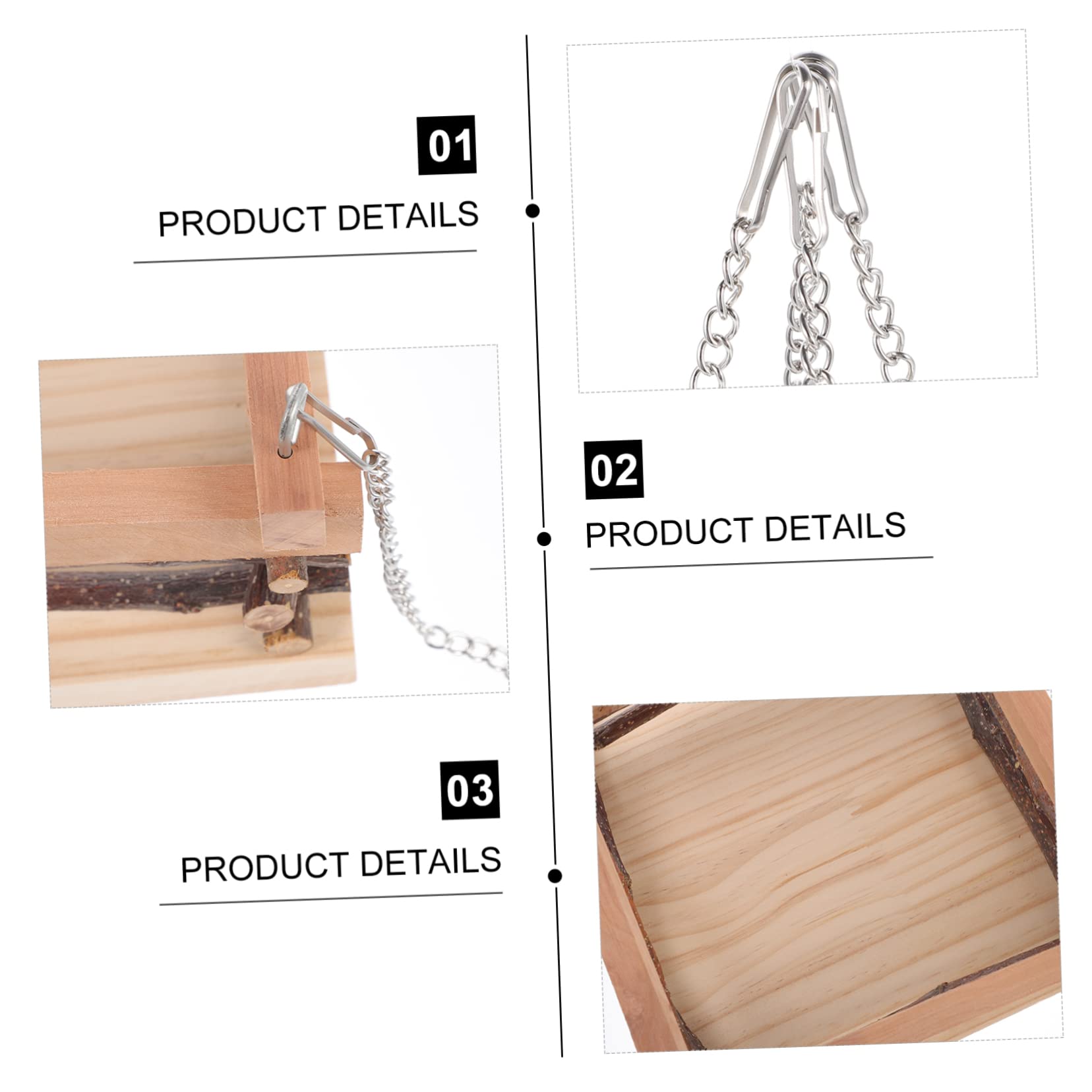 POPETPOP 1Pc Small Pet Hammock Hanging Swing for Guinea Pig Wooden Design for Hamster Chinchilla and Small Animals Comfortable and Stable Structure for Pet