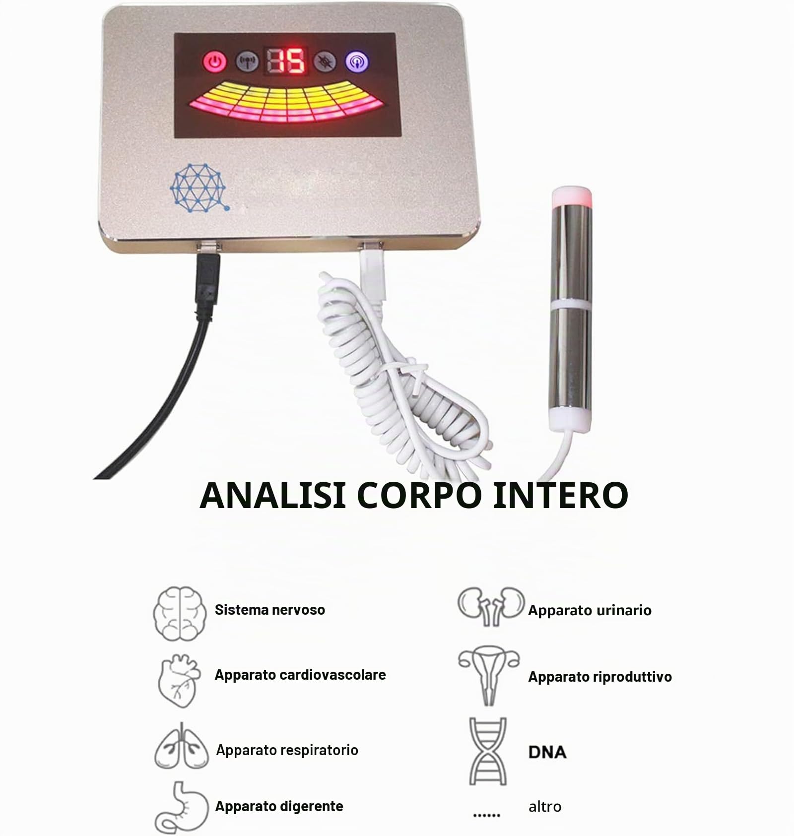 Analizzatore di Quantum di scansione del corpo 3D per salute | Ottimizza il benessere | Supporto multilingue | Compatibile con Windows | Strumento completo di analisi di salute