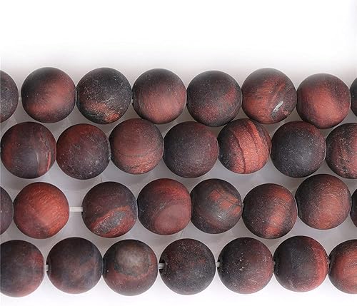 Miniatura 9 de JOE FOREMAN Cuentas de ojo de tigre rojo natural de 0.472 pulgadas (0.472 in) con piedras semipreciosas, cuentas redondas sueltas para hacer joyas,