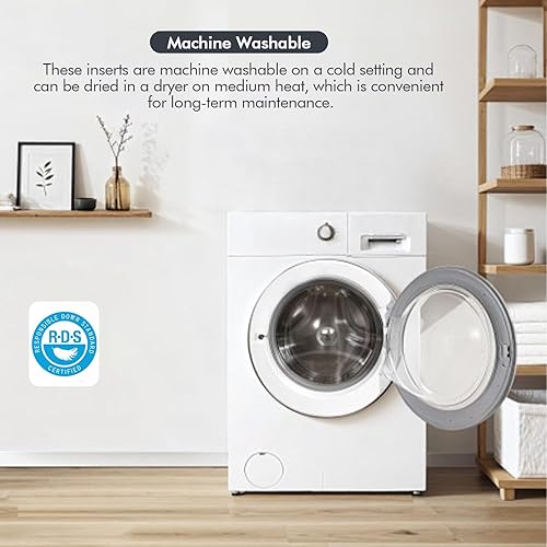 Miniatura 7 de MIULEE Relleno de almohada de 18 x 18 pulgadas, paquete de 2 rellenos de almohada de plumón, almohadas decorativas esponjosas de tela de algodón