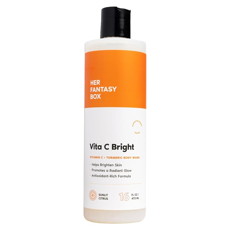 Her Fantasy Box Vita C Bright Sabonete Líquido Corporal com Vitamina C e Cúrcuma, Fragrância cítrica, 473 mL