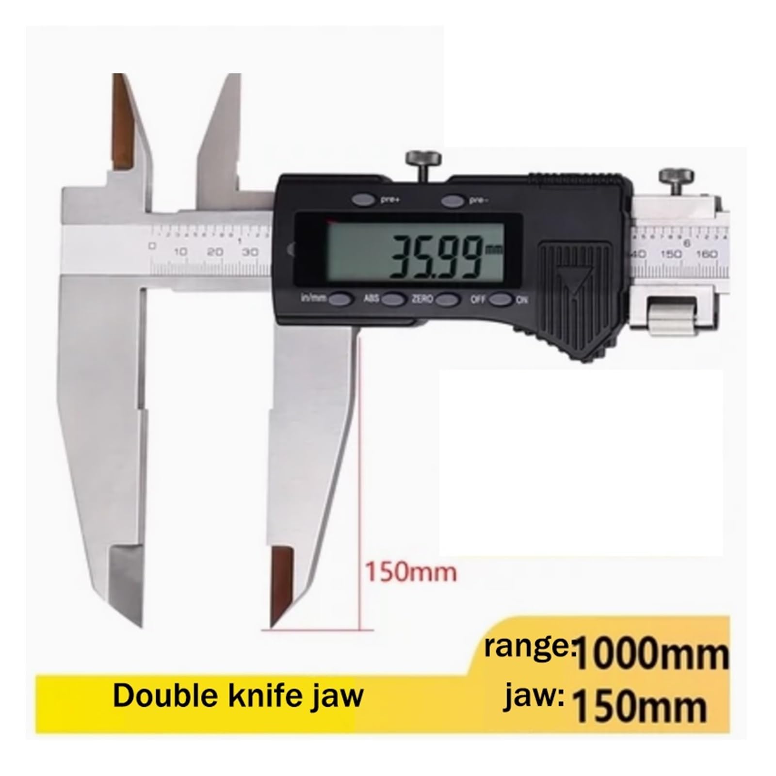 Micrómetro Digital, Calibrador Digital de 1000mm y 40 pulgadas, 0-1000mm, 800mm, 600mm, mandíbula doble cuchillo, calibrador Vernier alta resistencia, micrómetro calibre grueso(0-1000mm)