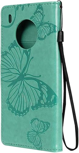 Miniatura 3 de Asdsinforu Funda para Huawei Y9A con estilo avanzado en relieve, ranura para tarjetas de crédito con soporte para piel sintética, a prueba de