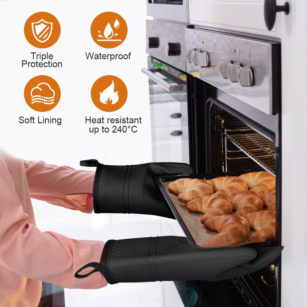Ocves Guanti da forno in silicone resistenti al calore per cucinare