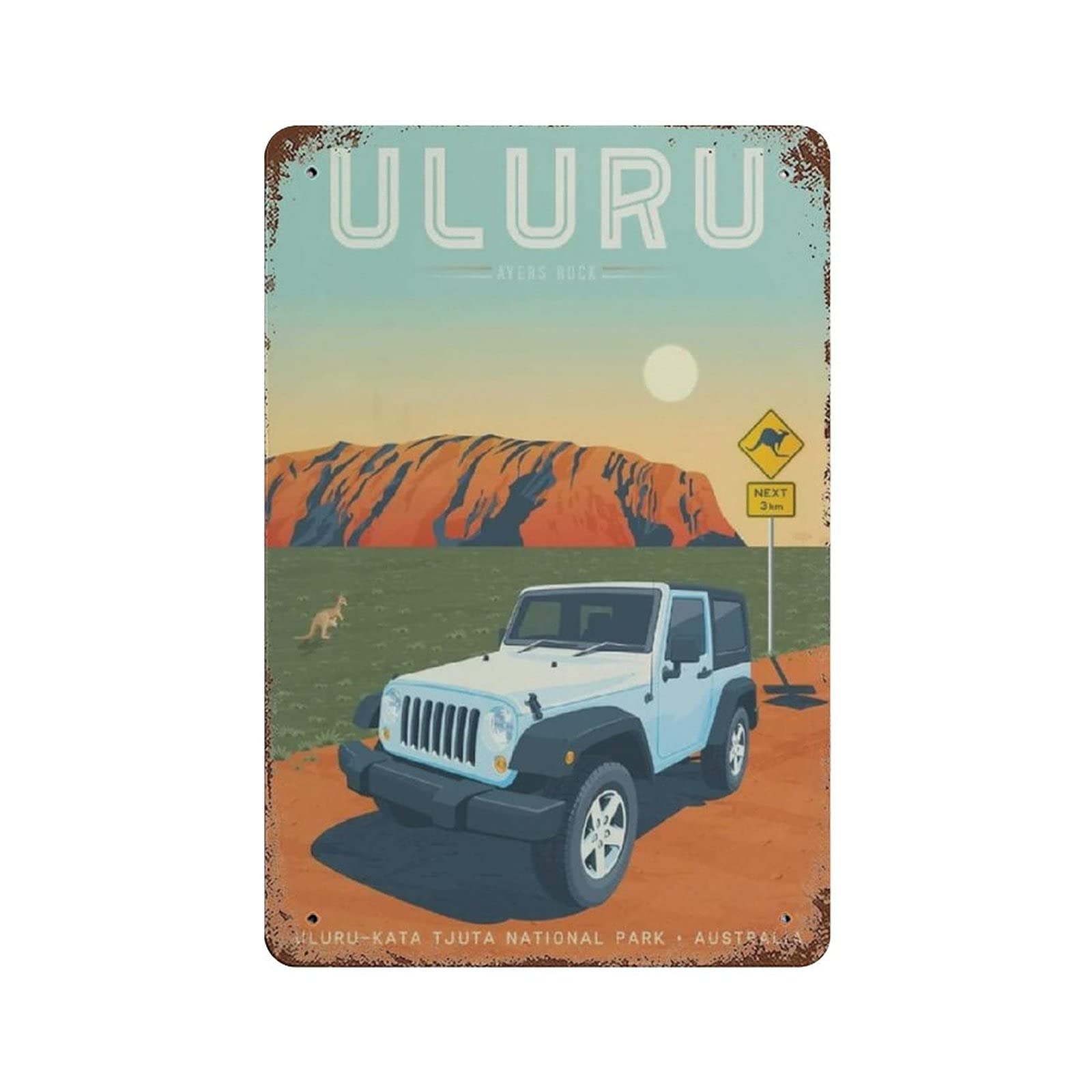 Uluru Ayers Rock Tin Sign Metal Plaque Art Hanging Iron Painting Retro Home Kitchen Garden Garage Wall Decor 12"x8"