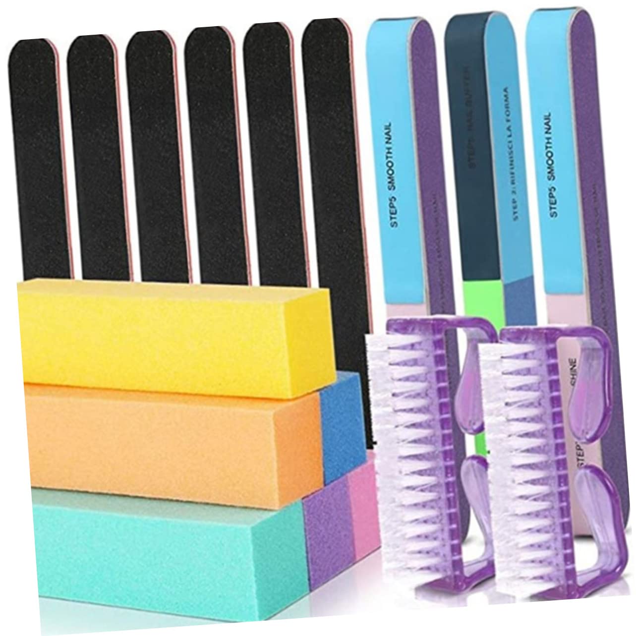 MAGICLULU 3juegos Limas y Pulidores De Uñas De Manicura Para Uñas Acrílicas y Postizas Cepillo Mini y Bloques De Pulido Para Manicura y Pedicura