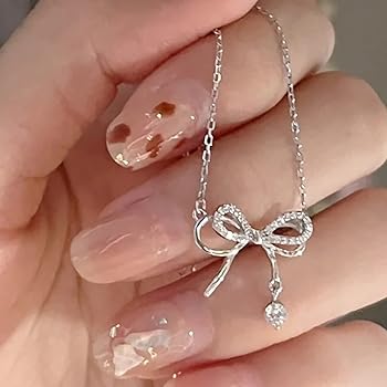 【TATIANA】One Side Heart Bow Necklace NZ2171〜ネックレス TATIANA】One Side Heart Bow Necklace NZ2171〜ネックレス