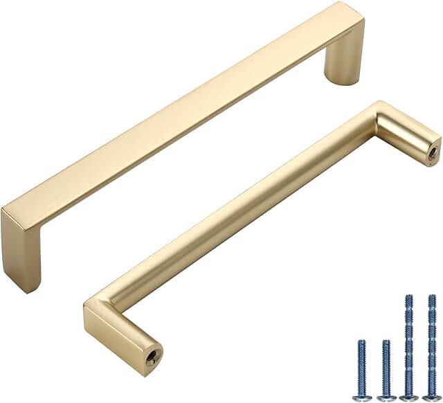 10 Pack 5 Inch(128mm) Kitchen Cabinet Handles Brushed Gold Cabinet Pulls...
