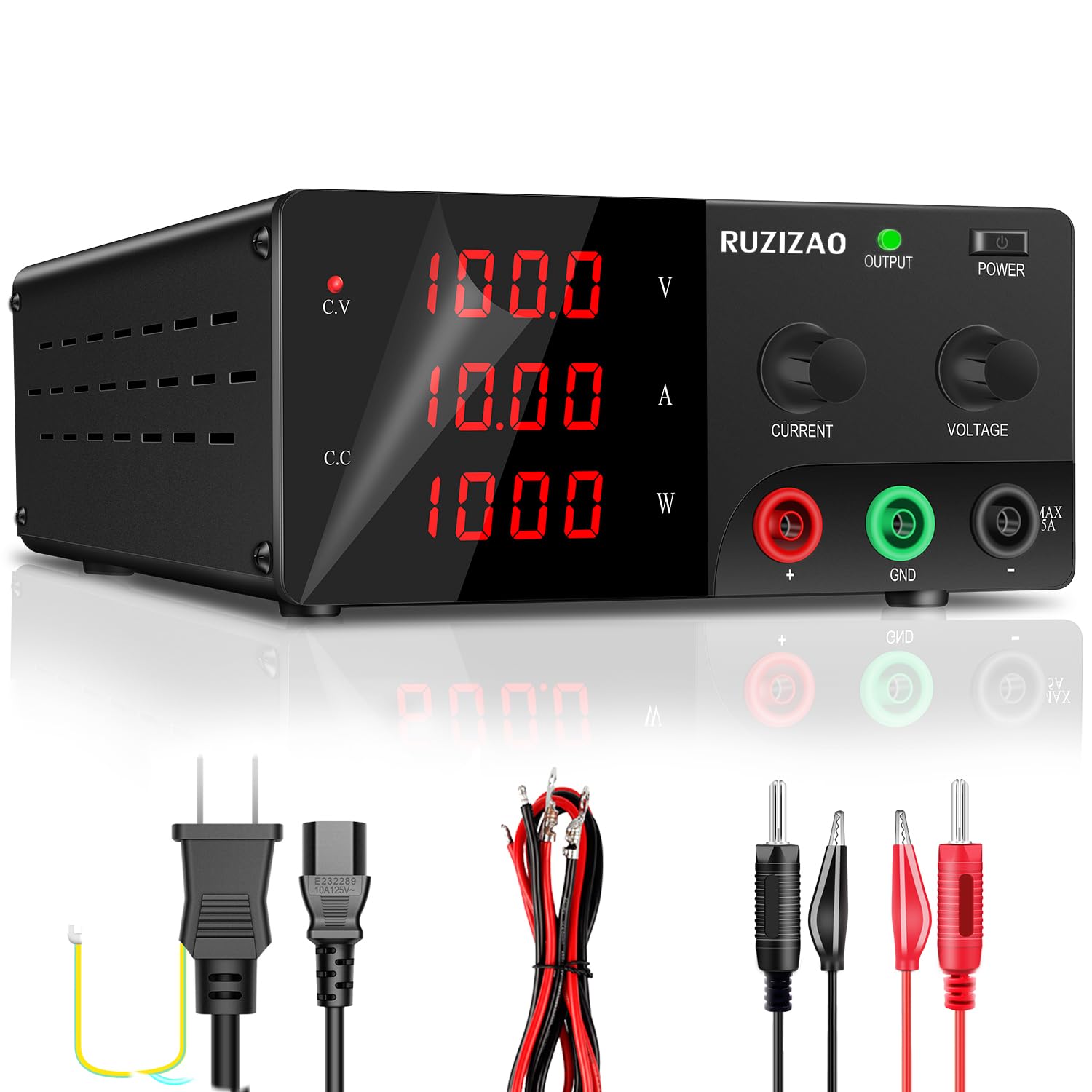 Amazon.co.jp: RUZIZAO直流安定化電源(0~100V 0~10A) 1000W大電力 可変