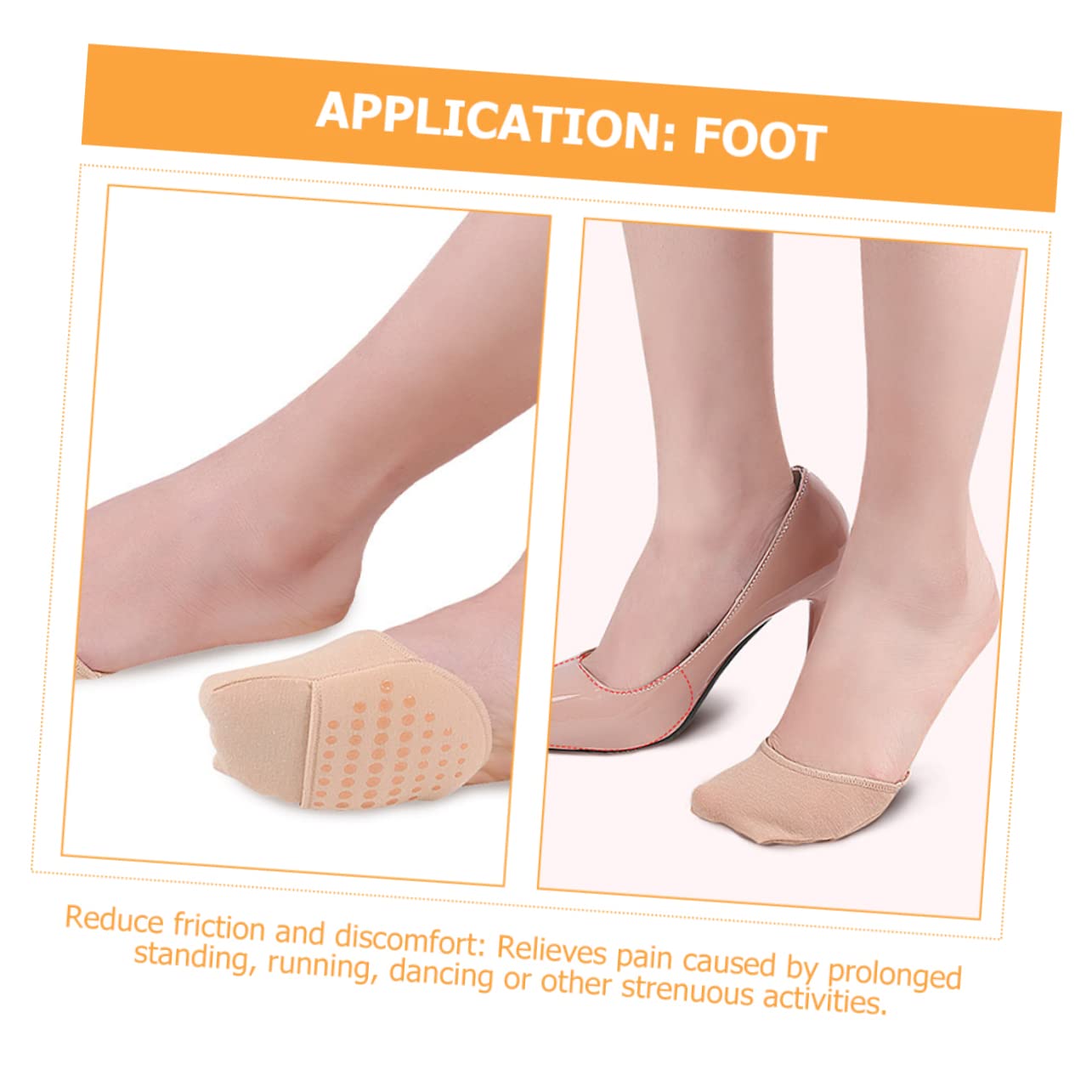 Healeved Sets Grip Socken Damen Vorfußsocken Zehentopper Anti-rutsch Halb Für High Heels Flats Stiefel Paare