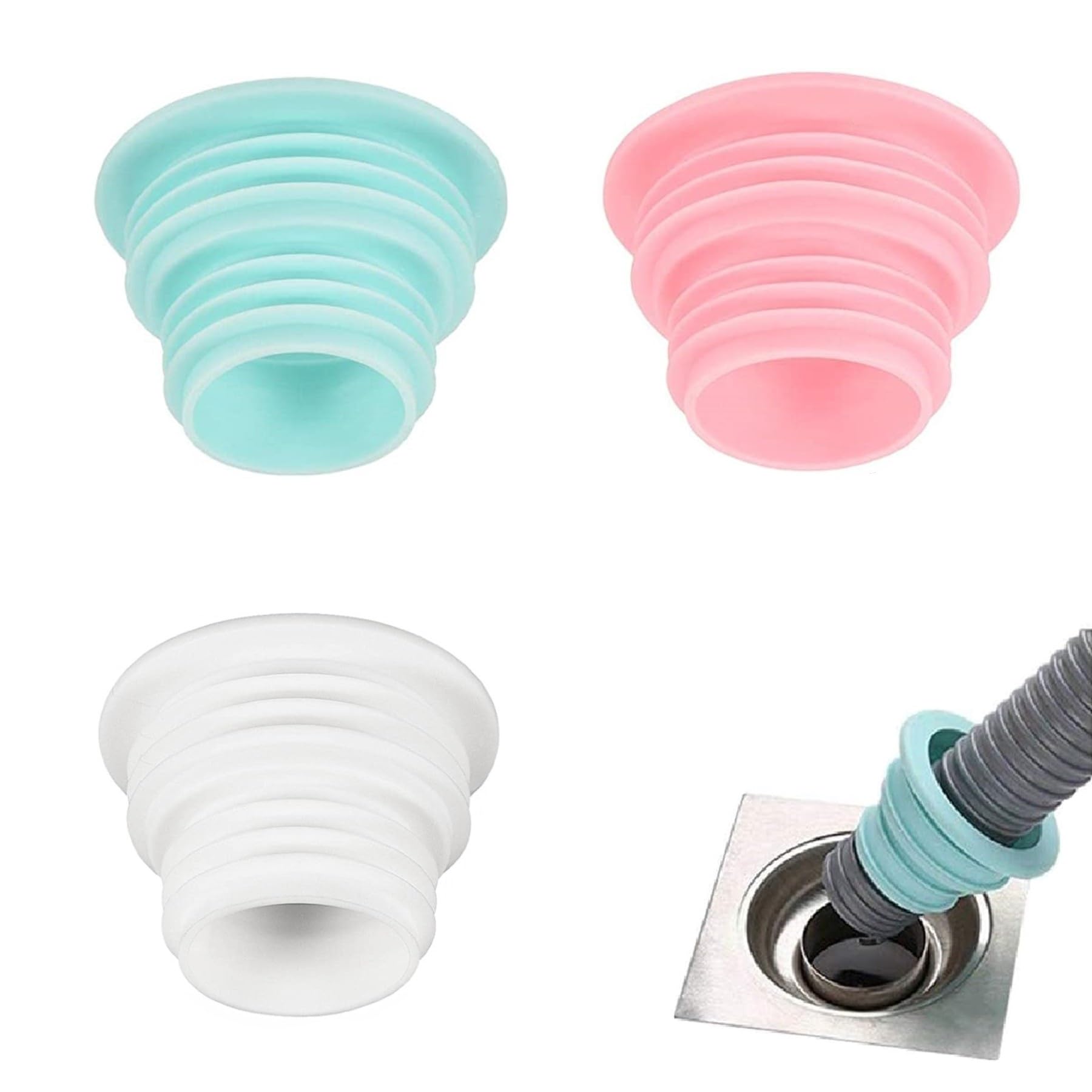 Store TOMATUS Silicone Drain Pipe Hose Sealing Plug, Washing Machine Plug Ring Hose Deodorant Sewer Seal Ring Clean Tool for Home Bathroom,Laundry Room,Kitchen,Floor Drain (Set of 3 PCS, Random) (B08KJ69CDF) Amazon Price History, Amazon Price Tracker