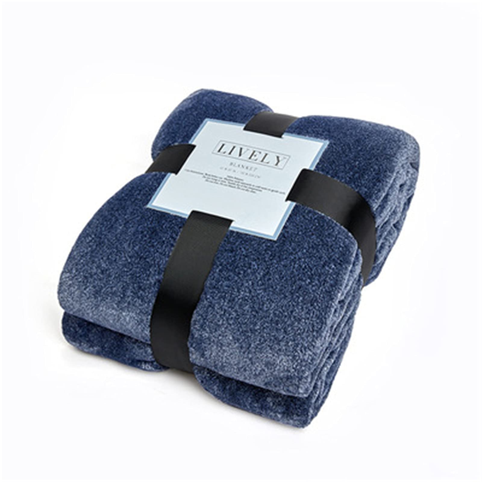 YOURAN Fluffy Soft Comfortable Blanket Throws Couch Bed Chair Dark Blue 50×90