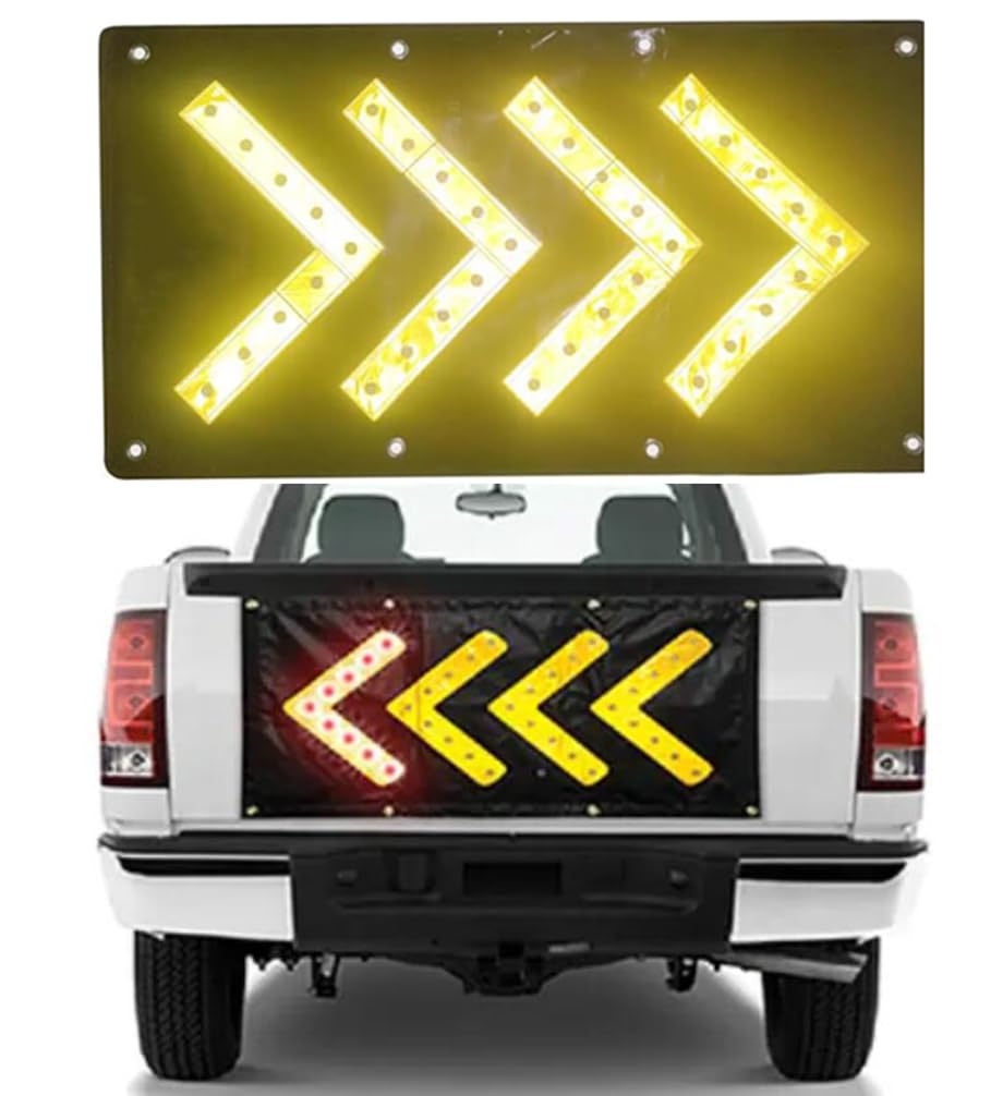 XCSCUK LED Traffic Arrow Sign,18x33 Inch Magnetic Directional Light,Flashing Warning Banner,Traffic Guide Sign,for Indoor/Outdoor Use (Usb)