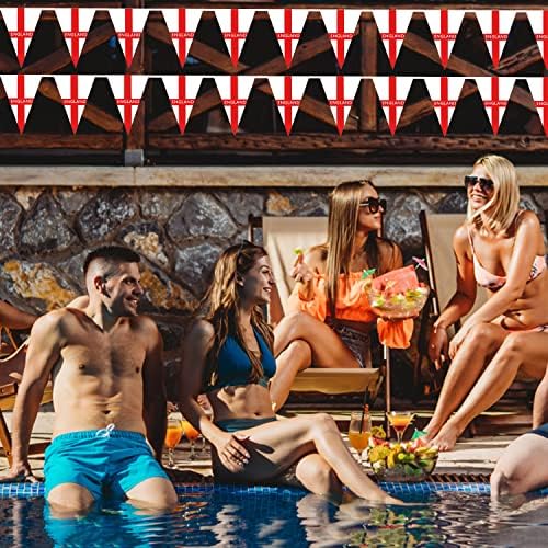 38 PCS England St George Bunting Flags Decorations, World Cup Football Decorations 2022, Double Sided Triangular Fabric England Bunting for St. George's Day, World Cup 2022 Football Party Decorations