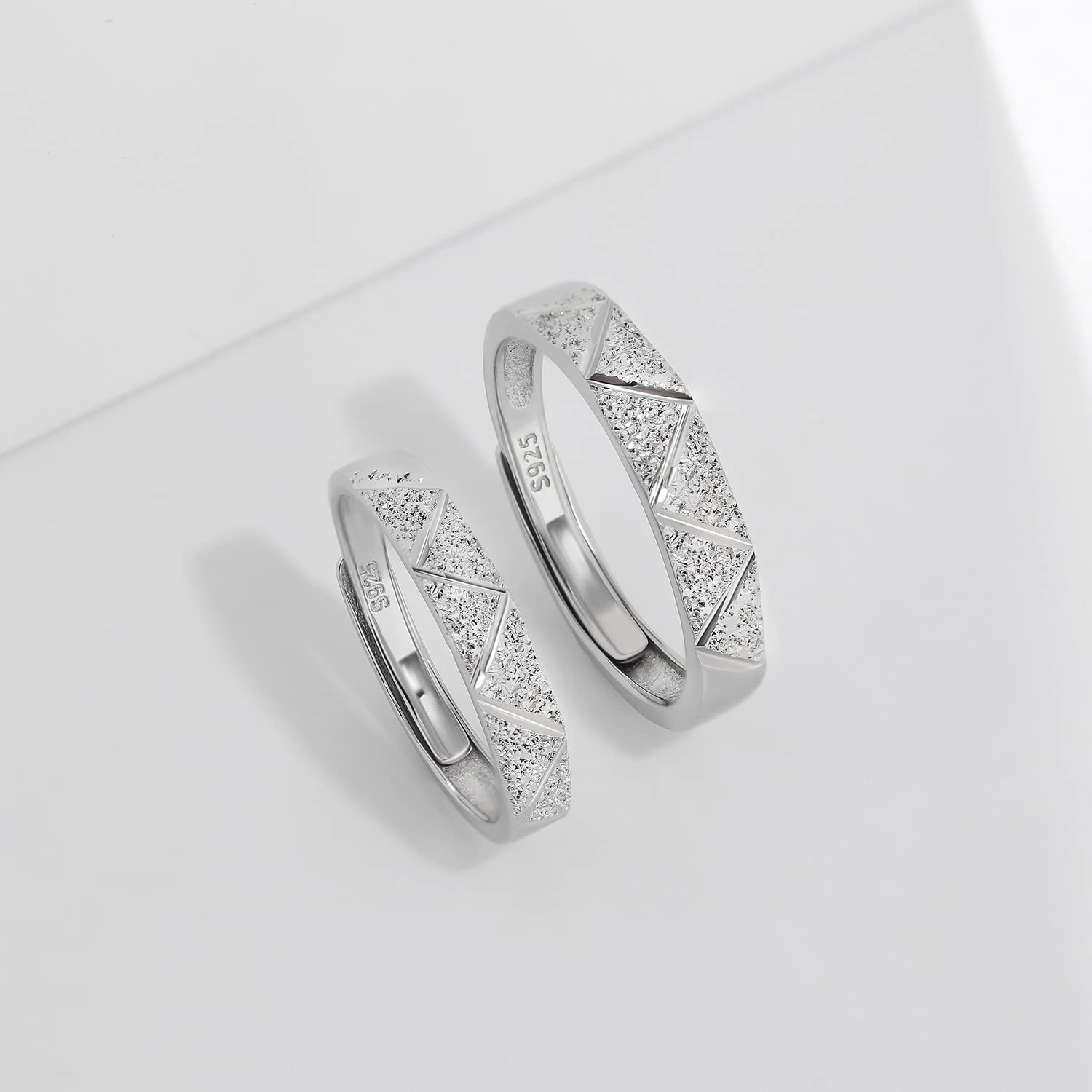Meissa Anello di coppia in argento Sterling Anelli di coppia personalizzati e regolabili per uomini e donne Anello di promessa di matrimonio Anello di fidanzamento per anniversari