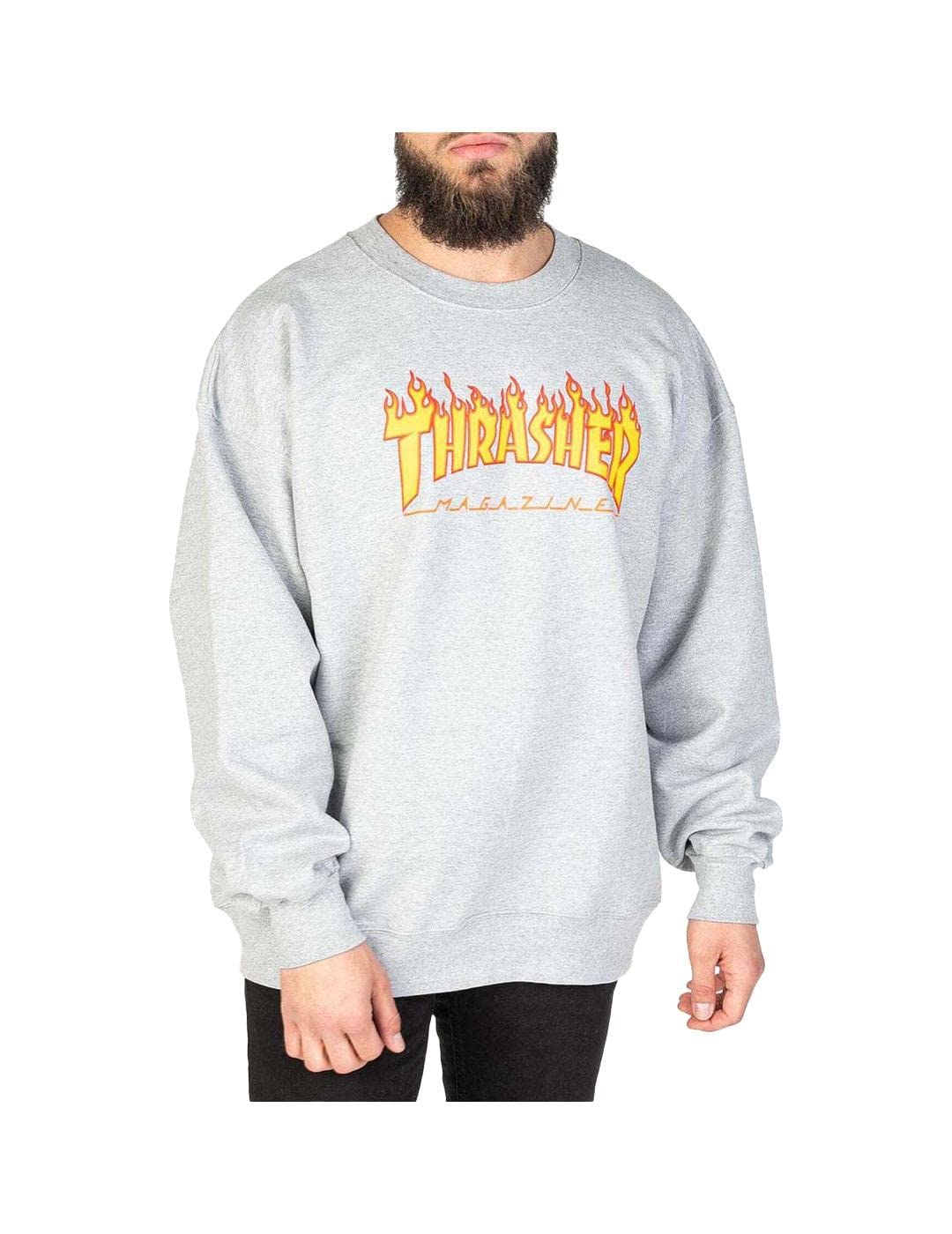 Flame Crewneck Sweatshirt Heather Grey L