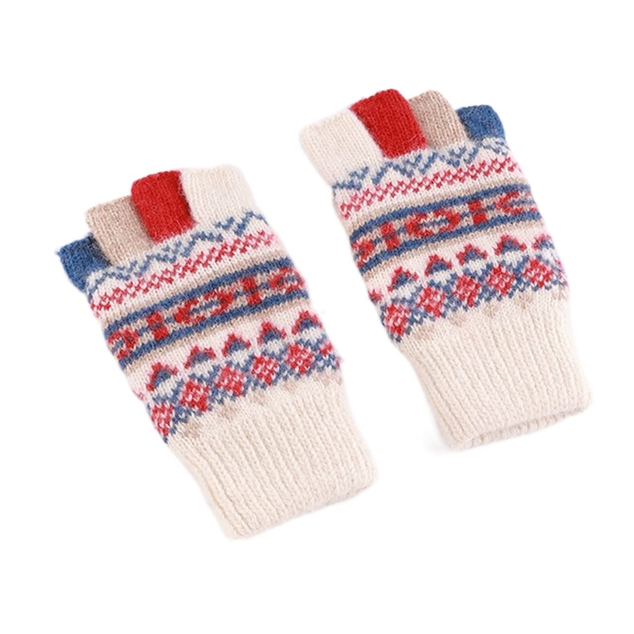 Guanti di lana spessi Equitazione Cinque-Finger cotone Moto Guanti invernali Lana calda e fredda Outdoor Guanti (Colore: A)