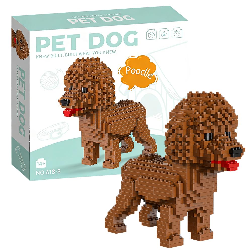 Teddy Dog Building Blocks,Dog Building Blocks Set,Animals Puppy Character Fixture Component, Home Decoration,Diy Blocks Collection Ornament Gift, Creative Gift For Adults,14+