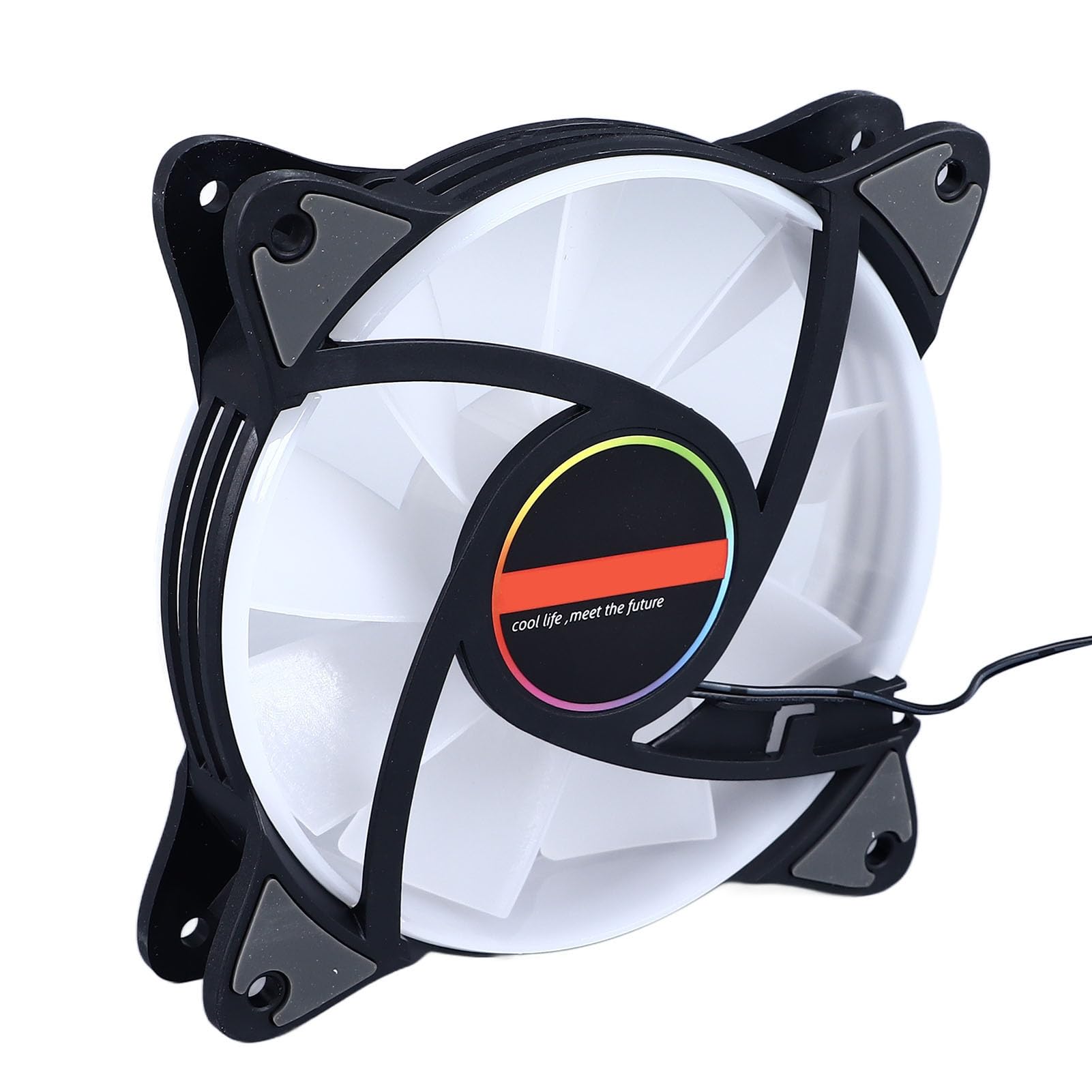 AMONIDA Wentylator RGB LED 120mm, Cicha Praca i Wydajne Chłodzenie, 12V, 1