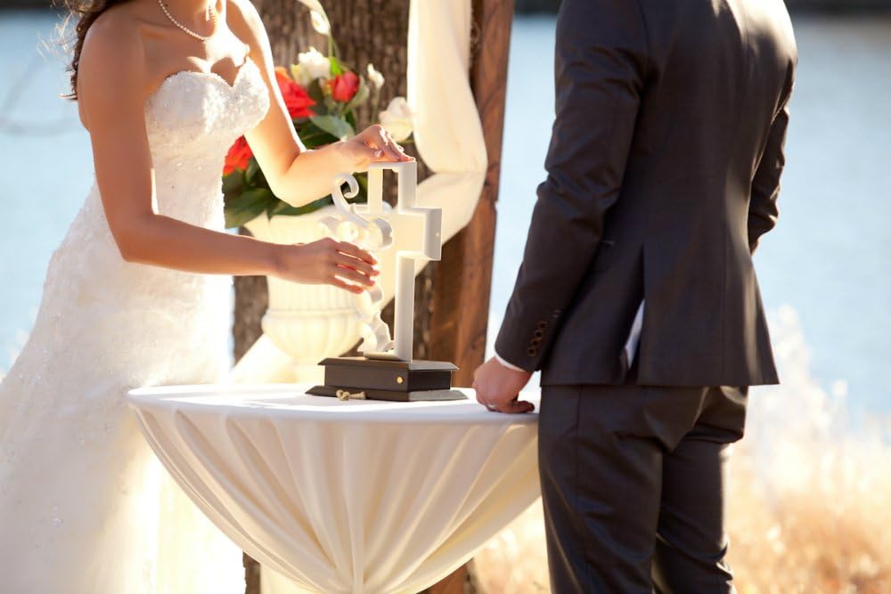 Unity Cross ® Rubbed Bronze & Copper Leaf; Unity Candle Unity Sand Alternative