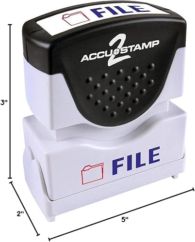 Miniatura 4 de ACCU-STAMP2 Sello de mensaje con obturador, 2 colores, archivo, impresión de 1-58" x 12", pretinta, tinta azul y roja (035534)