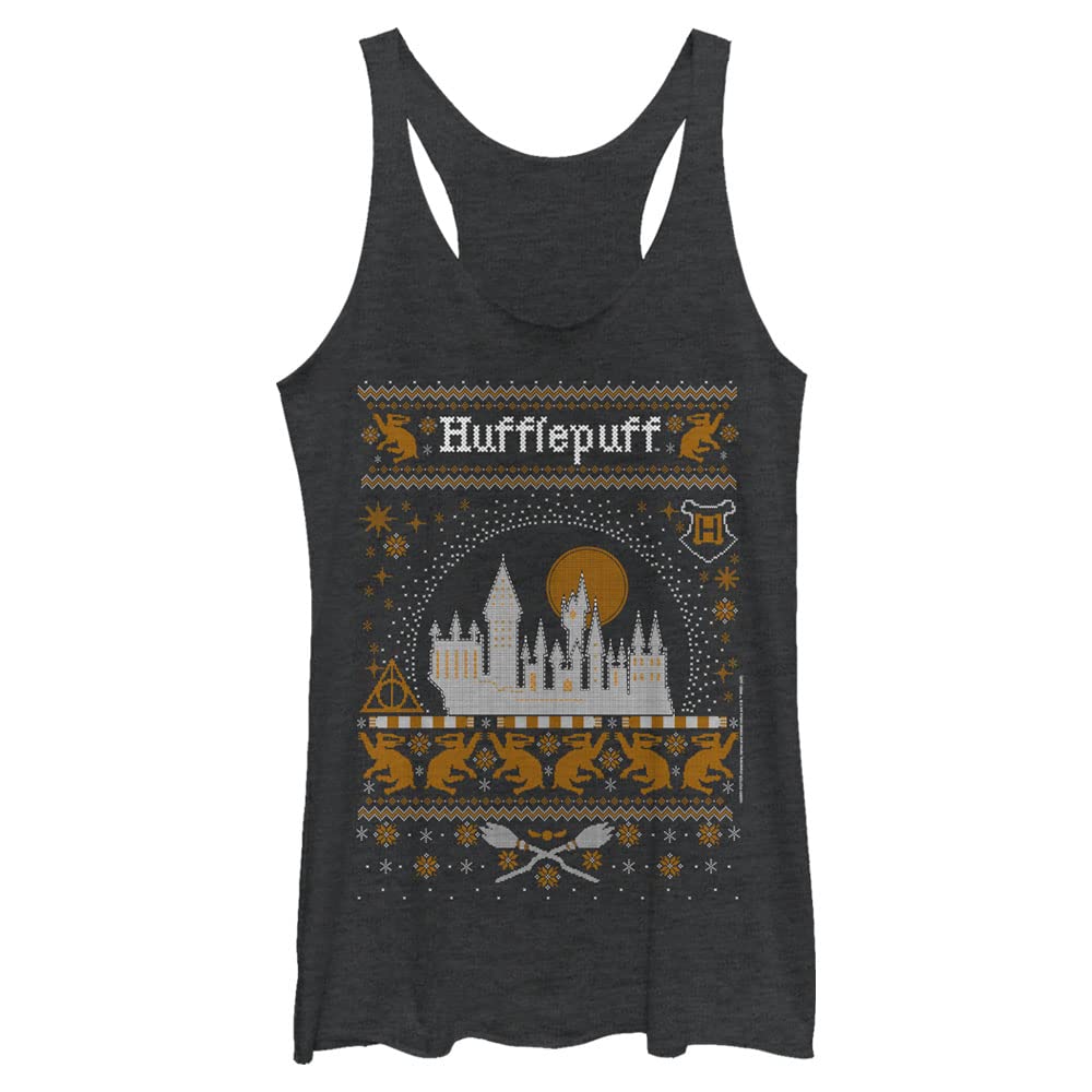 Warner Bros. Womens Harry Potter and The Deathly Hallows Hufflepuff House Sweater Women's Fast Fashion Racerback Tank Top