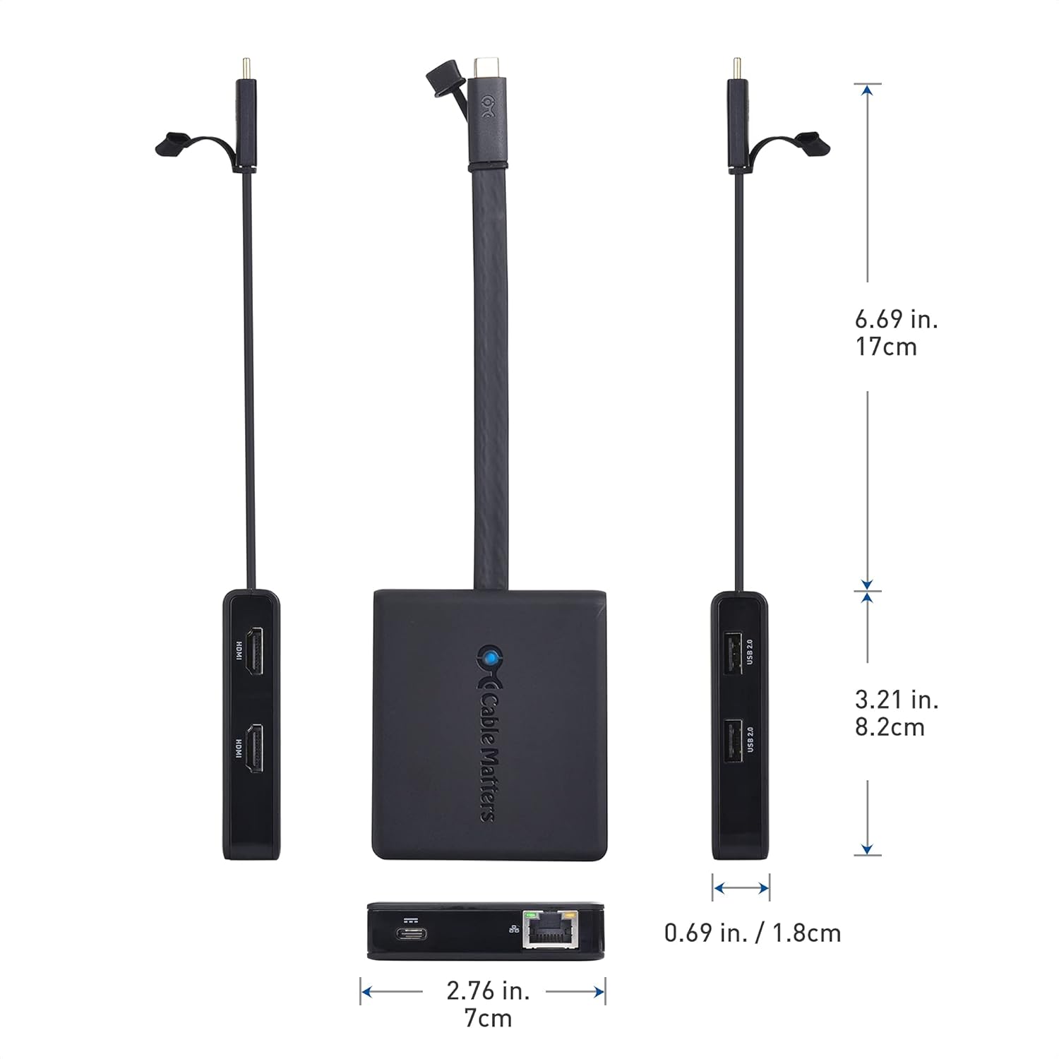 Cable Matters Dual Monitor USB C Hub (USB C Dock) with Dual 4K HDMI, 2X
