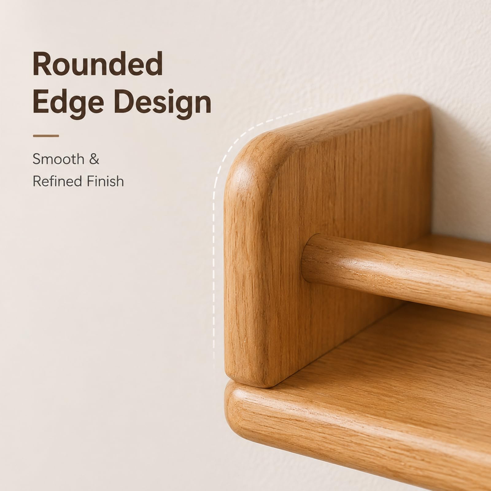 Revistero de Pared en Madera Maciza, Organizador con Esquinas Redondeadas, Soporte para Revistas y Periódicos para Sala, Dormitorio, Cocina y Oficina Yellow 15.7in/40cm