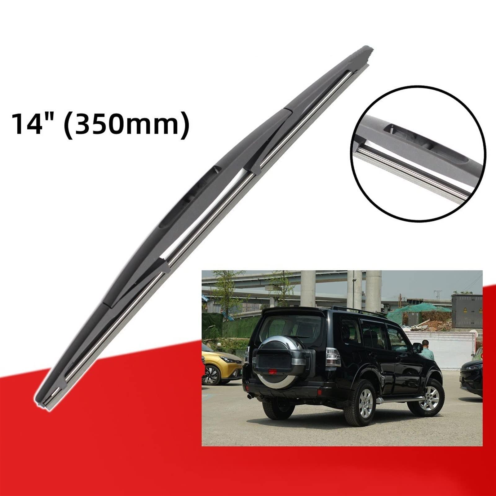 Tergicristallo per Auto per Mitsubishi per Pajero per Shogun per Montero V80 V87 V93 V97 2007-2020 Anteriore Posteriore Tergicristallo Spazzole Accessori J Gancio Spazzola Tergicristallo
