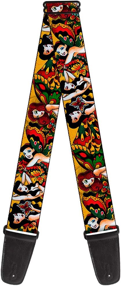 Buckle-Down GS-W32042 Guitar Strap - TJ-Butterfly Girl, 2" Wide & 29-54" Length