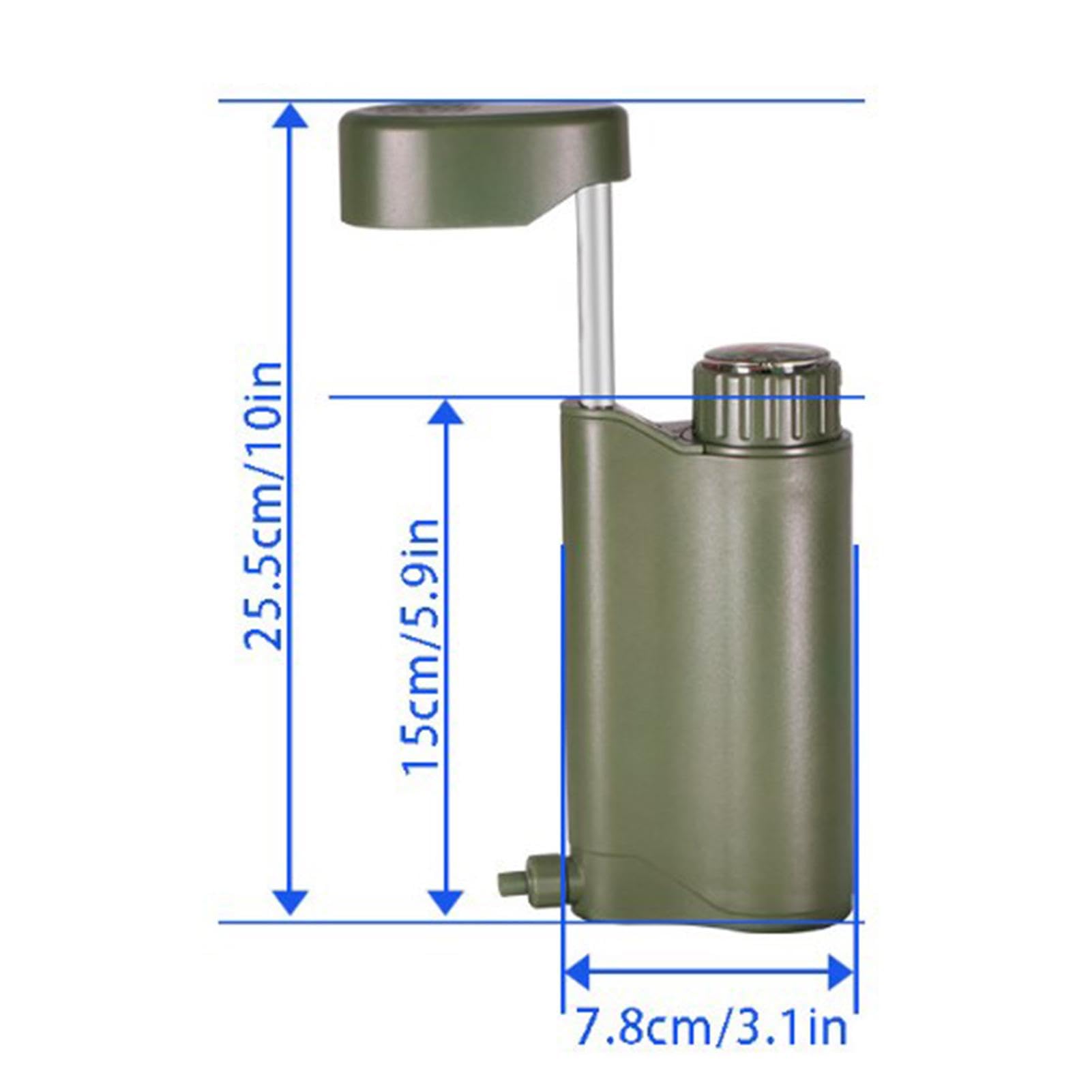 Filtro de agua de bomba de mano portátil, bomba purificador de agua | Filtro de bomba de mano de senderismo de 6 grados - Purificador de agua ligero 0.01 μm, filtro portátil, purificador de agua
