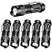 Pack de 6, Pocketman 7W 300LM SK-68 Lampe tactique torche à 3 modes Mini Cree Q5 LED Lampe tactique Mise au point réglable Lumière zoomable (Noir)
