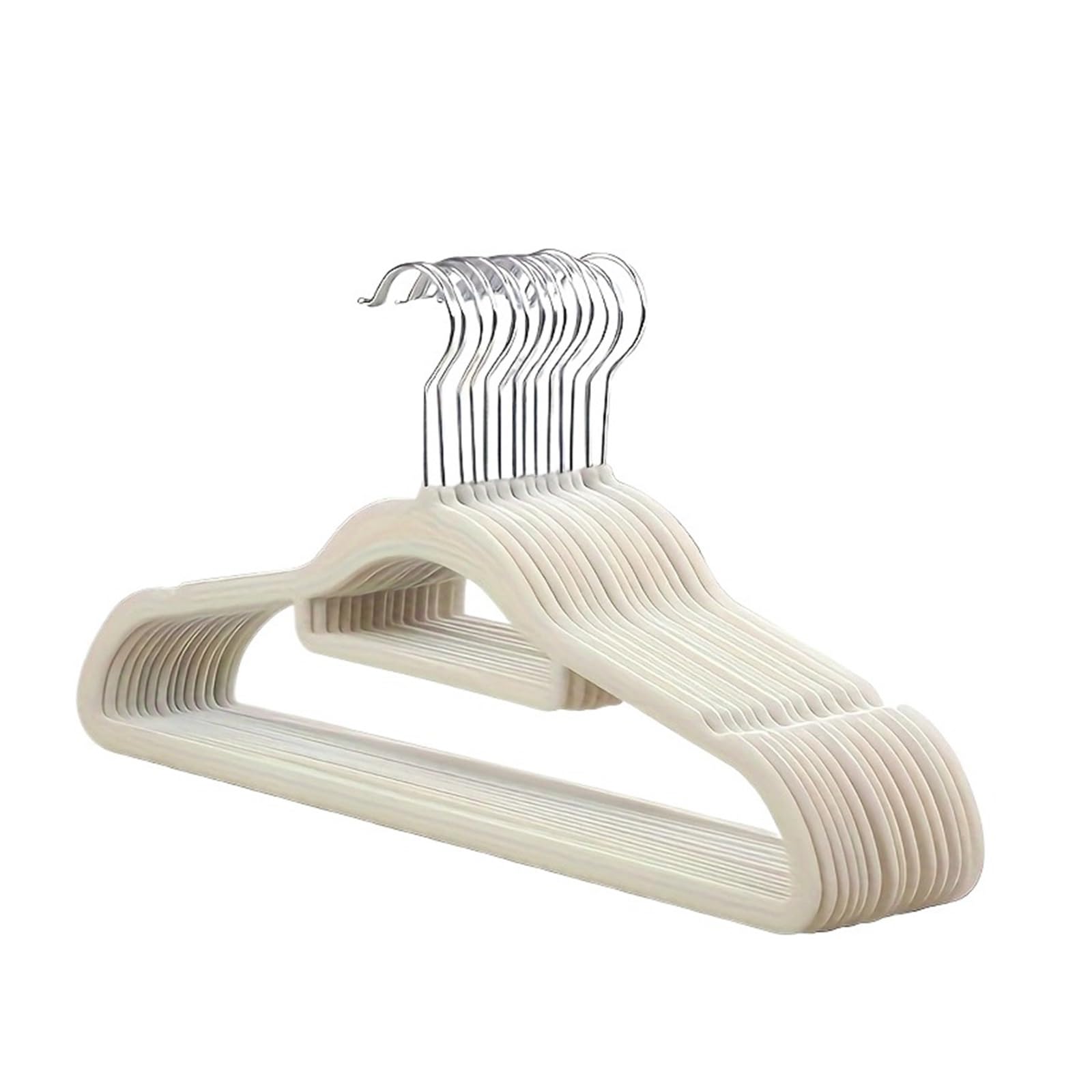 KFGISD, Household Adult Coat Hanger Non-slip To Prevent Shoulder Angle No Trace Can Be Folded Hanging Hanger ，Hangers(White)