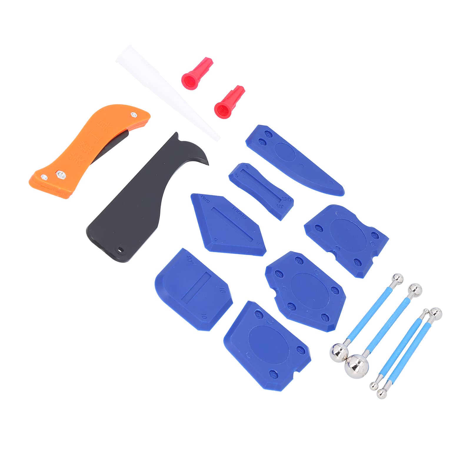 16Pcs Caulking Tool, ABS Glue Grout Cleaning Filling Levelling Corner Scraper Light Weight Remover Nozzle for Floor Tile, Caulking Tool