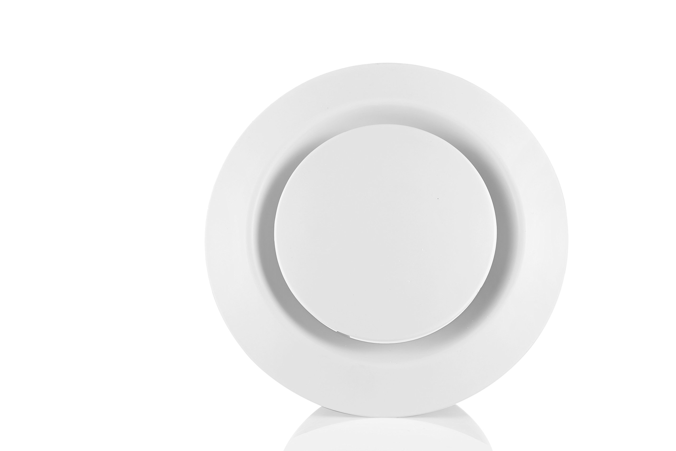 Hon&Guan ABS Adjustable Air Vent Round Soffit Exhaust Vent White Inline Duct Fan Outlet Vent 4 Inch