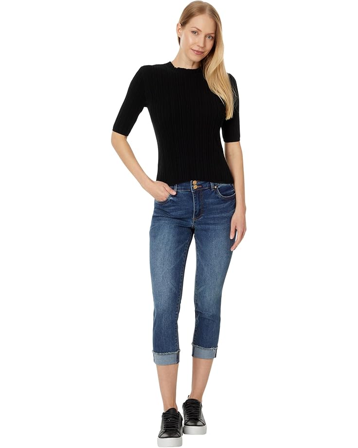 KUT from the Kloth Amy Crop Straight - Waistband Double Button Roll-Up in Showcase - #4 of 4