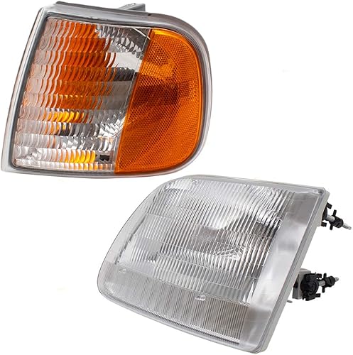 Miniatura 3 de Brock Aftermarket - Juego de 4 piezas de faros delanteros y luces de señal para el conductor izquierdo del pasajero izquierdo del pasajero,