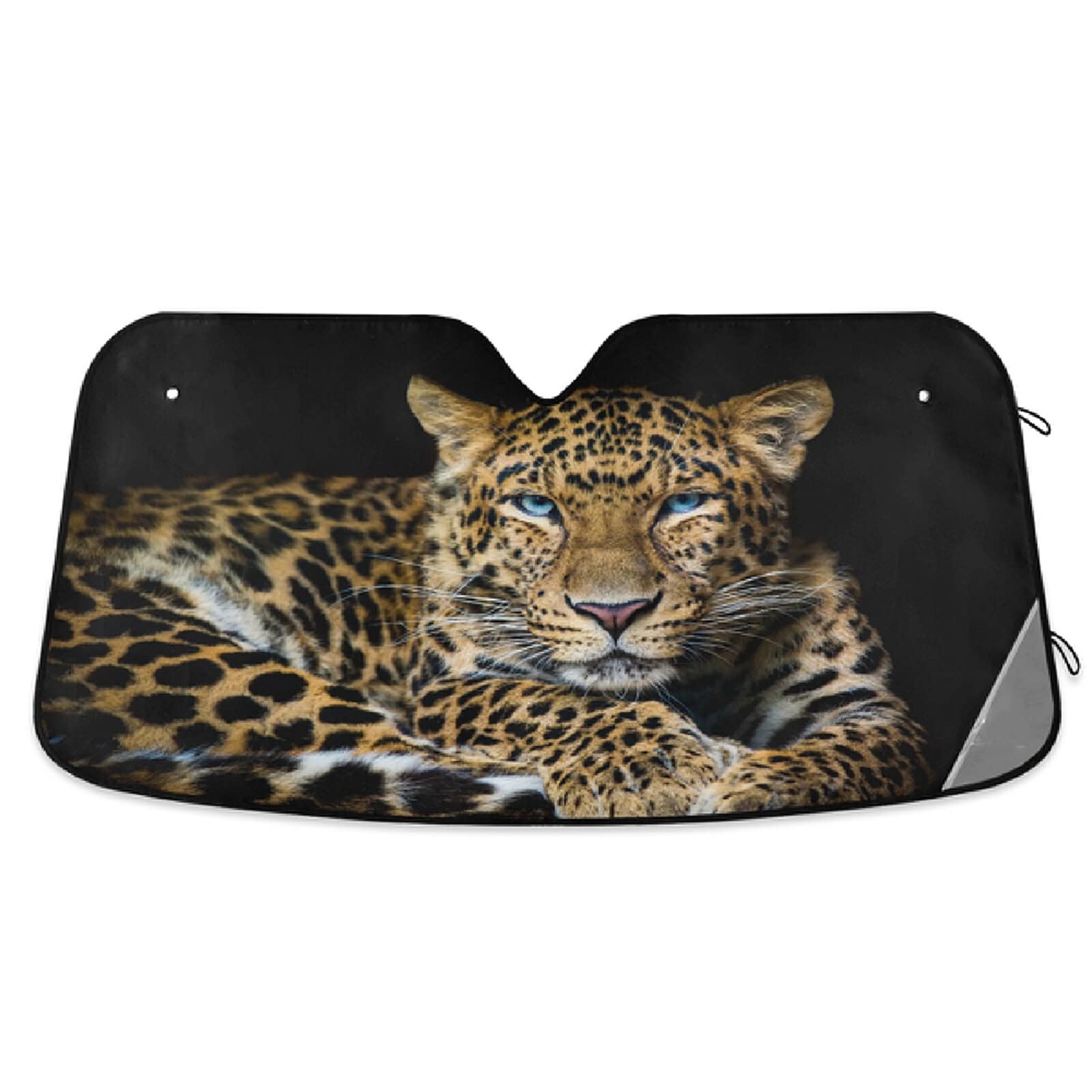 xigua Front Windshield Sun Shade Scary Leopard Folding Sun Shield Shade, Blocks UV Ray to Keep Your Vehicle CoolSun Visor Protector for Fits Car Truck SUV 55"x27.6"